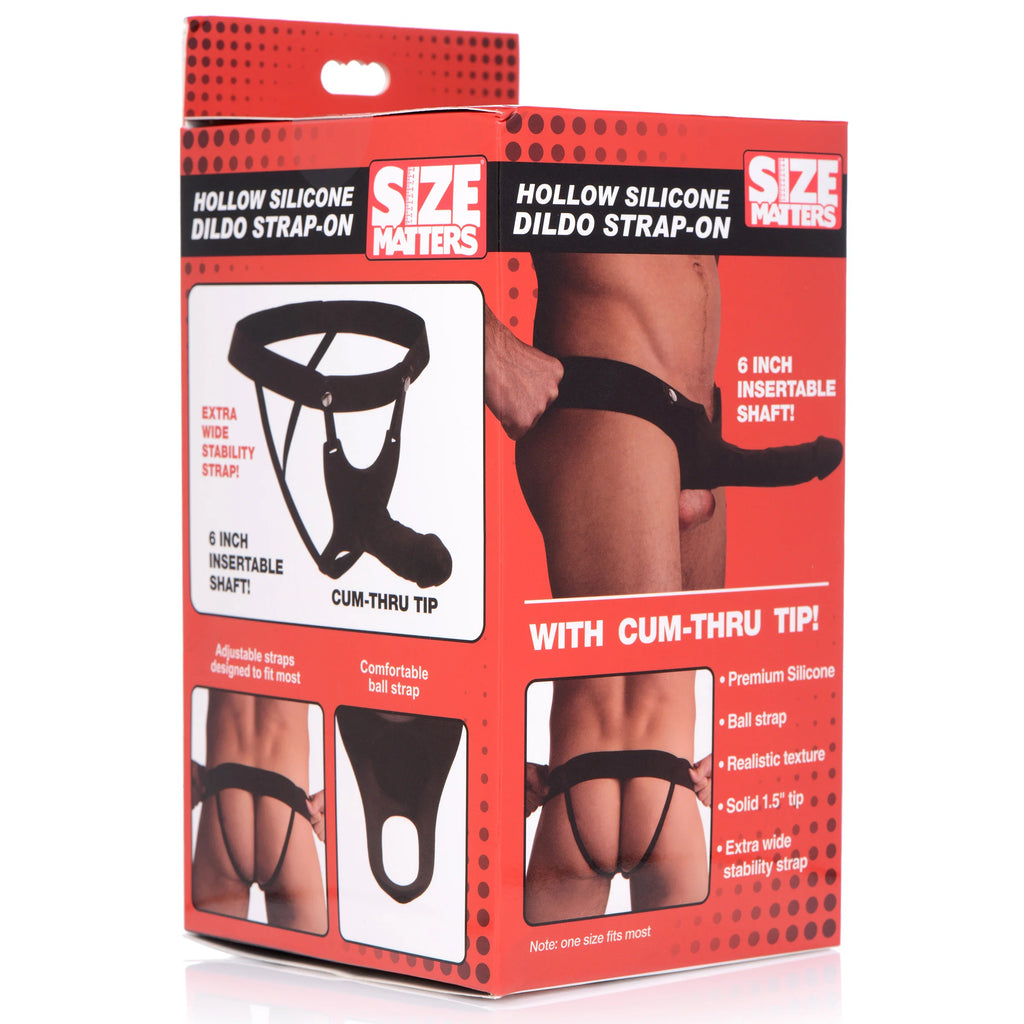 Hollow Silicone Dildo Strap-on - Black