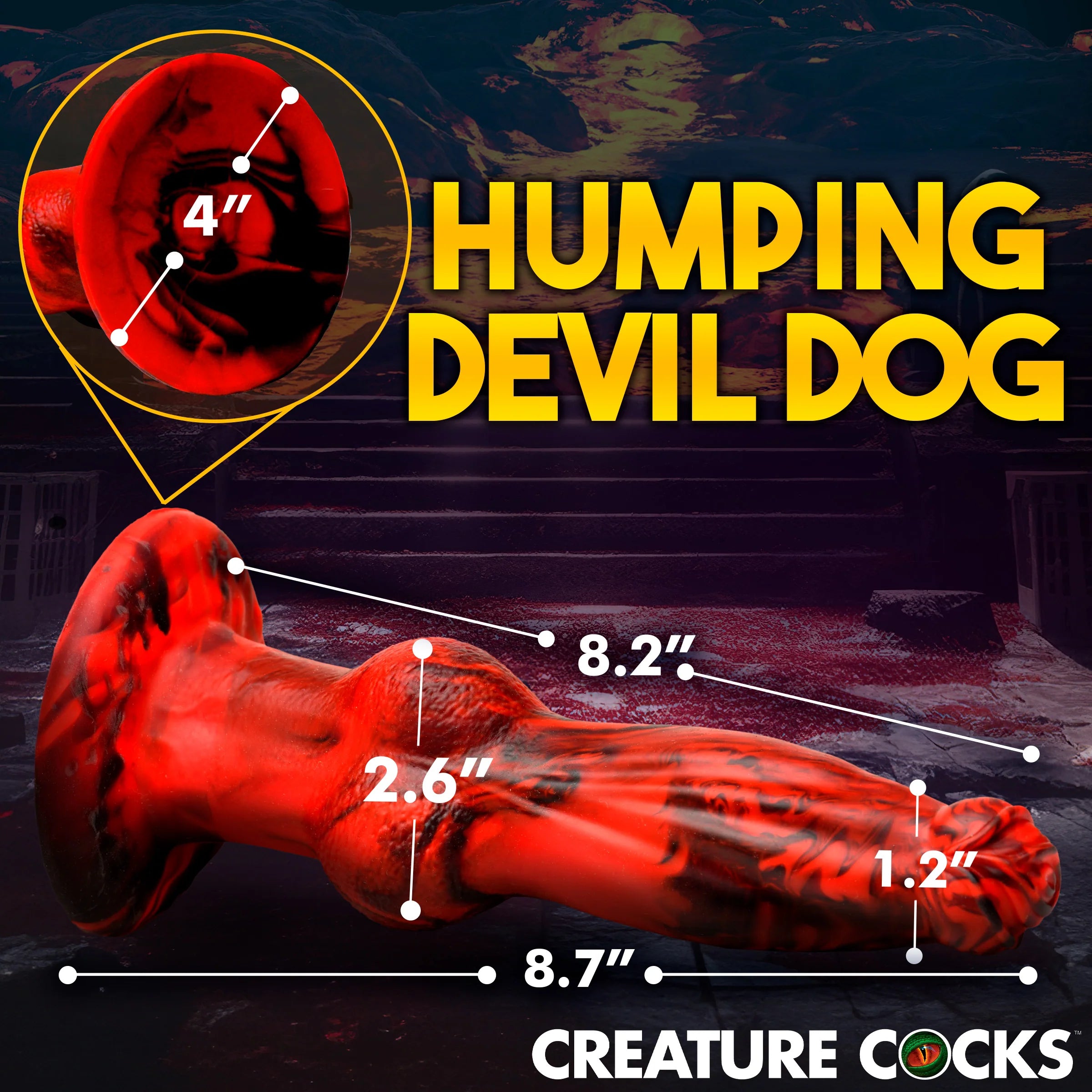 Hell Wolf Thrusting & Vibrating Silicone Dildo