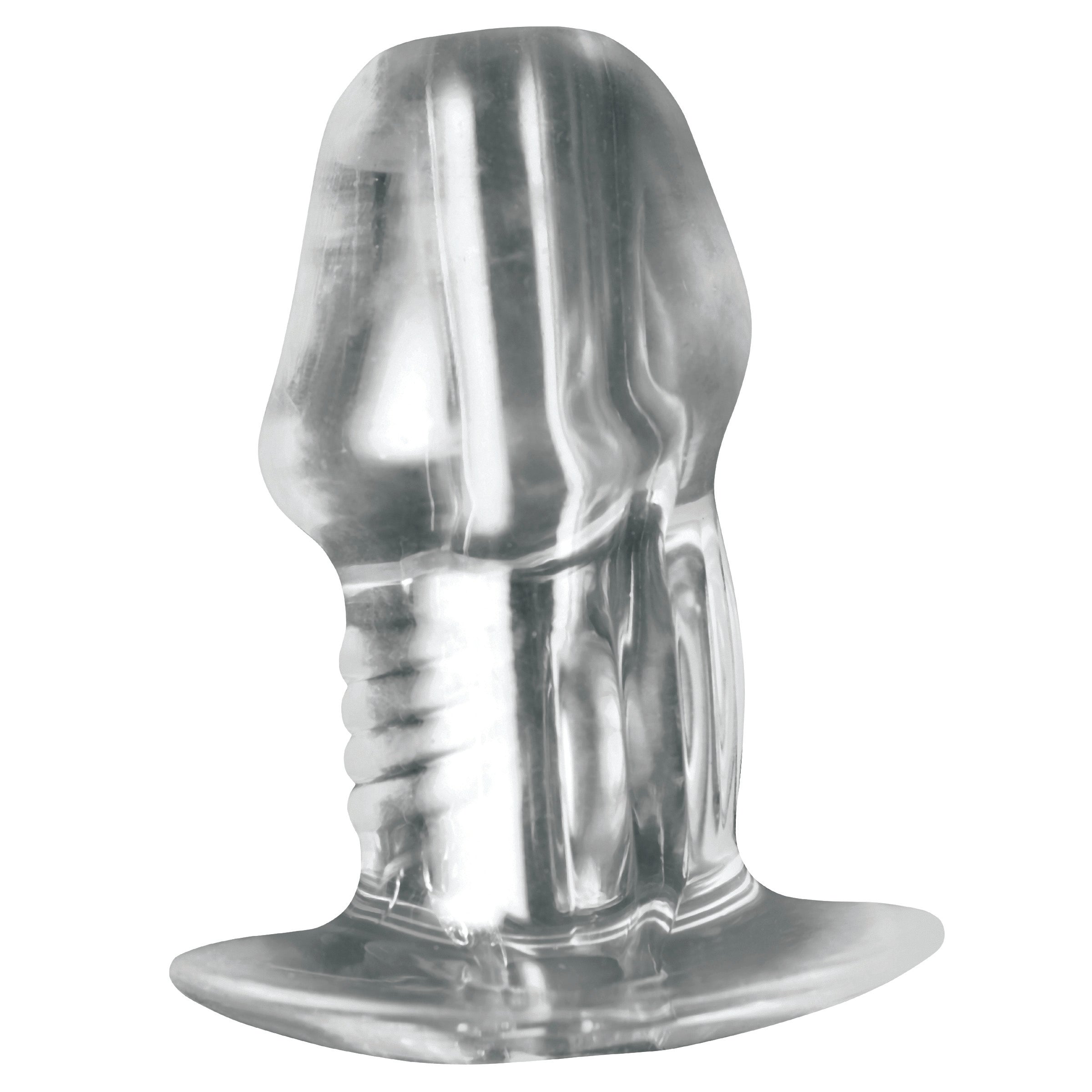 Dicked Clear Hollow Anal Plug - Medium