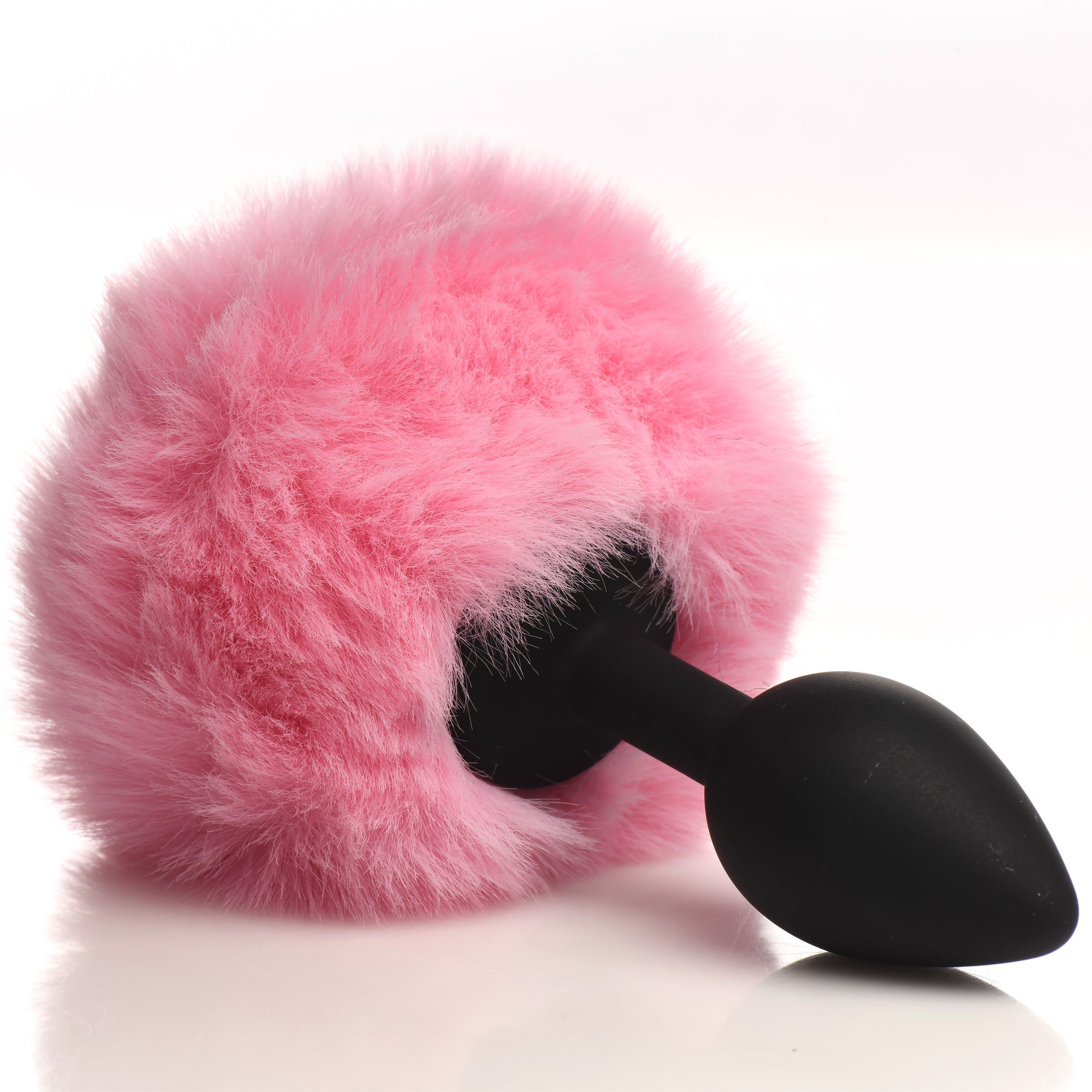 Fluffy Bunny Tail Silicone Plug - Pink