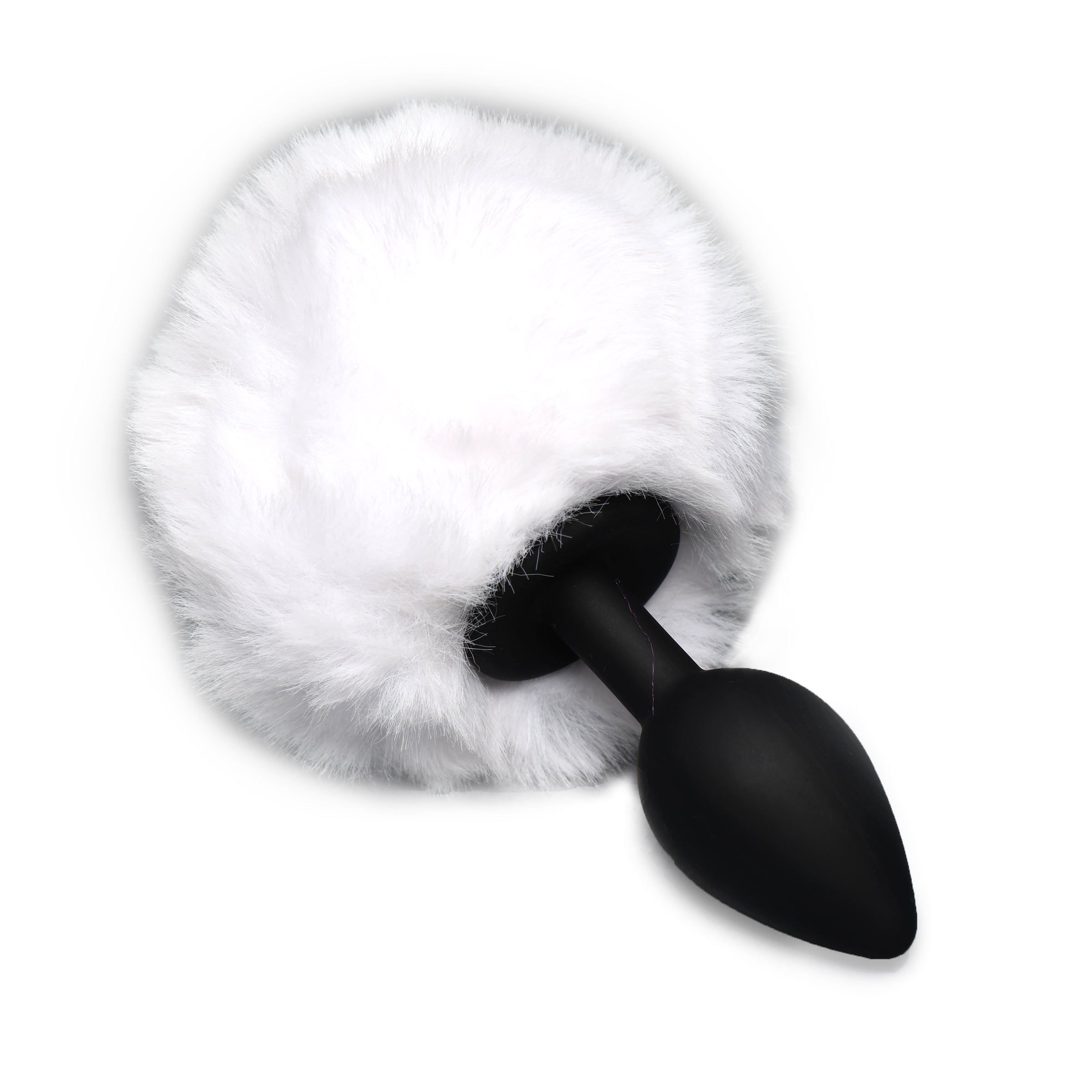 Fluffy Bunny Tail Silicone Plug - White