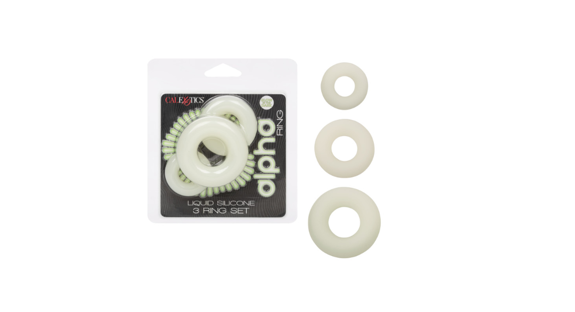 Alpha™ Glow-In-The-Dark Liquid Silicone 3 Ring Set