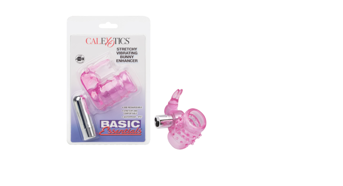 Basic Essentials® Stretchy Vibrating Bunny Enhancer