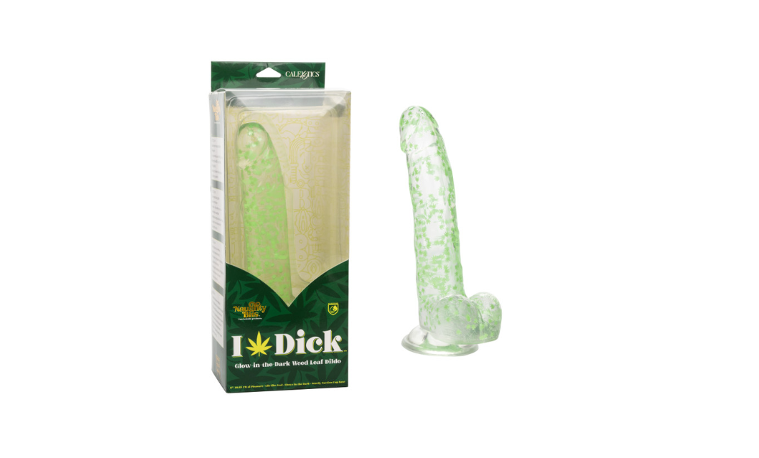 Naughty Bits® I Leaf Dick® Glow-In-The-Dark Weed Leaf Dildo