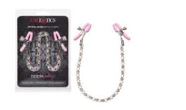 Nipple Play® Crystal Chain Nipple Clamps - Pink