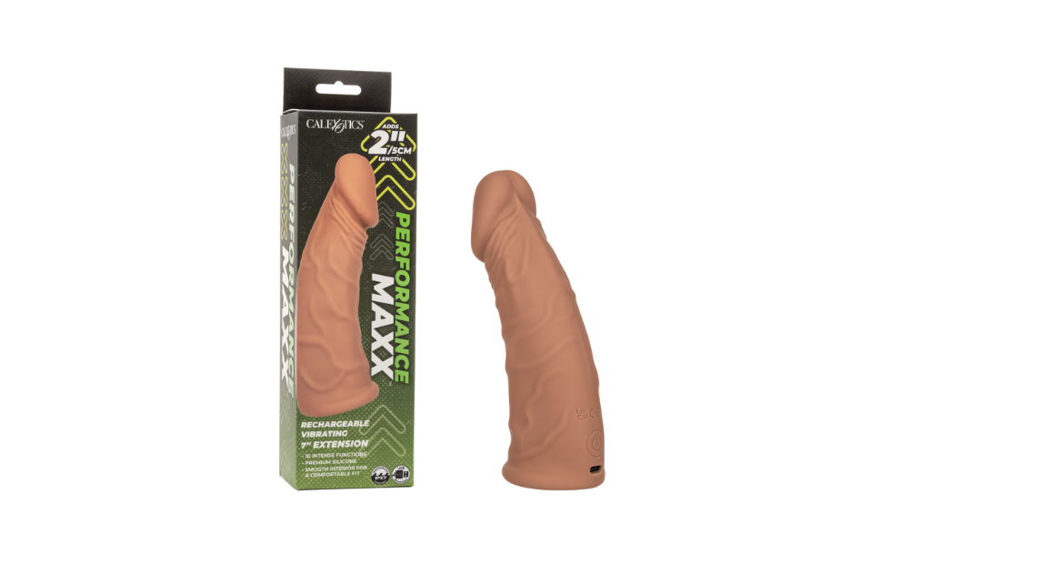 Performance Maxx™ Rechargeable Vibrating Extension 7" - Brown