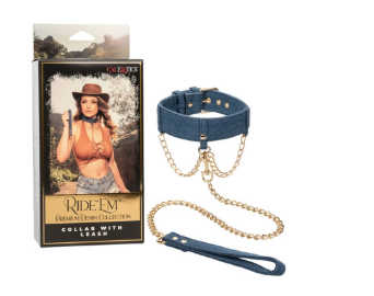 Ride 'em™ Premium Denim Collection Collar with Leash