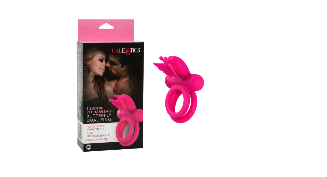 Silicone Rechargeable Dual Butterfly Ring