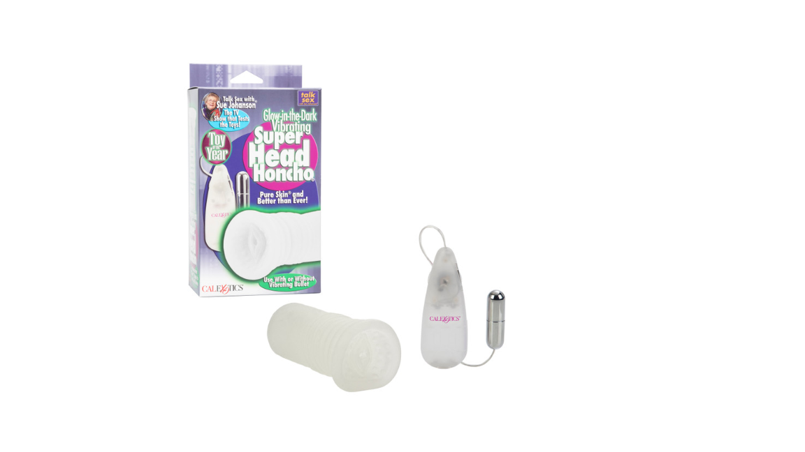 Sue Johanson® Glow-in-the-Dark Vibrating Super Head Honcho® - White