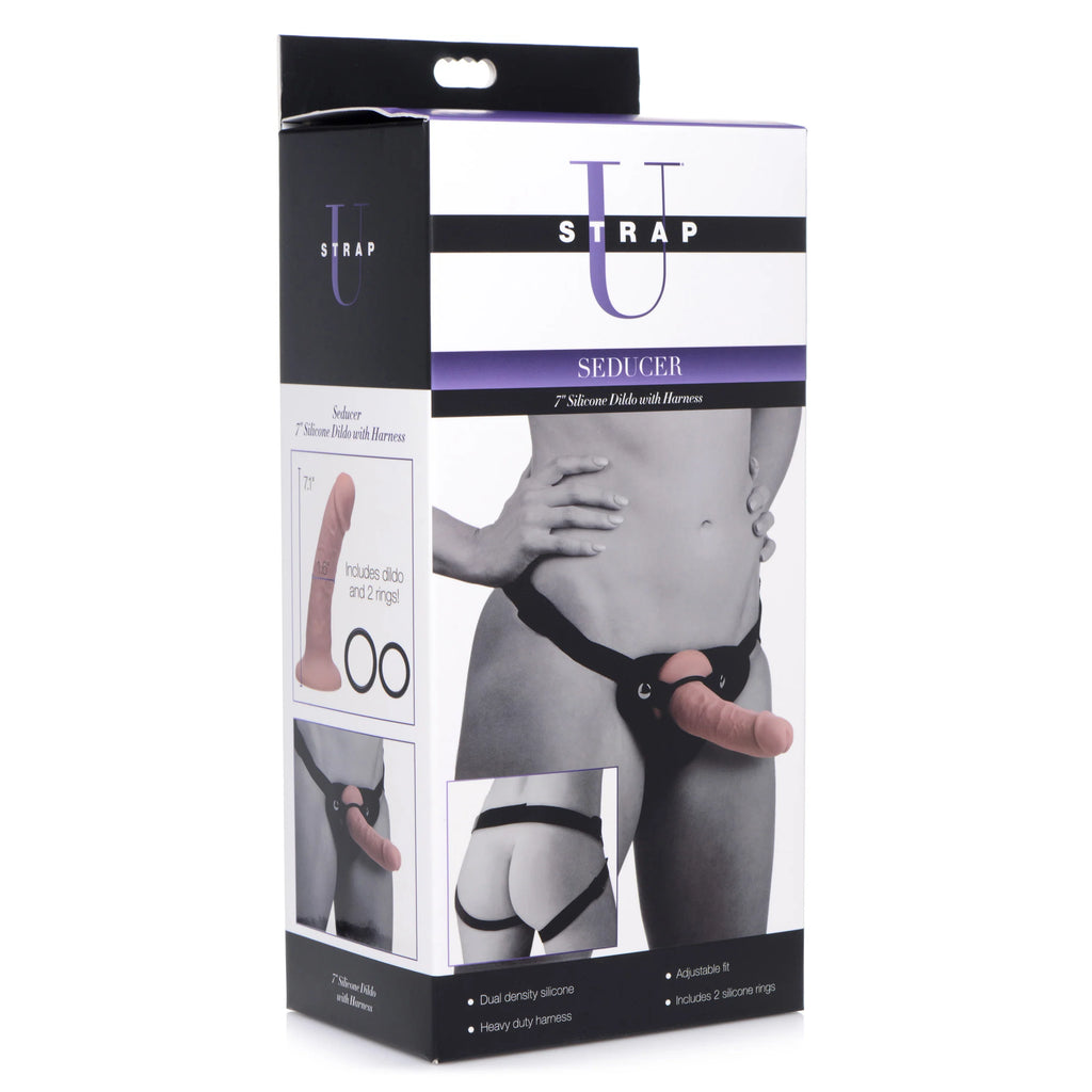 Seducer 7 Inch Silicone Dildo with Harness