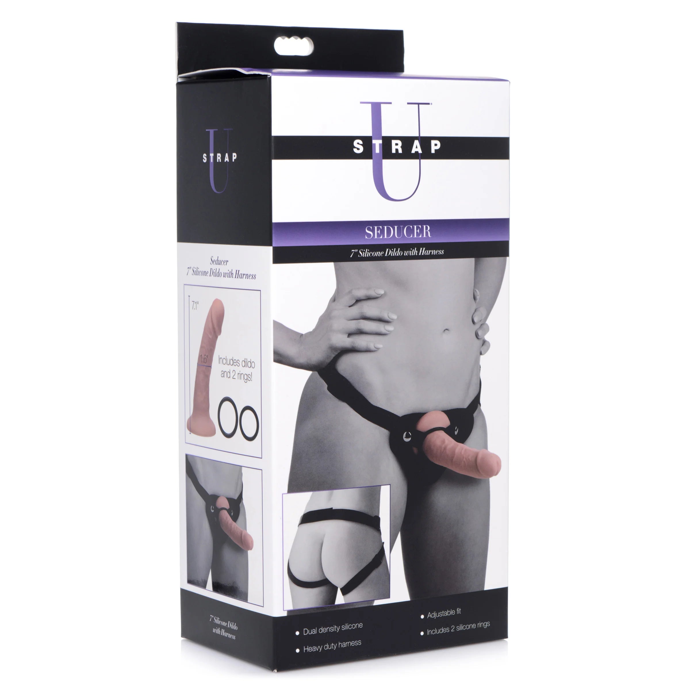 Seducer 7 Inch Silicone Dildo with Harness