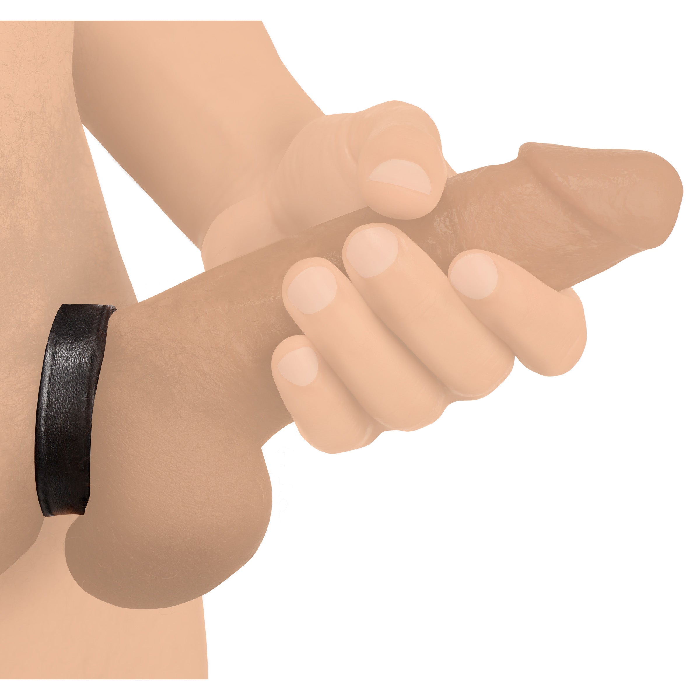 Cock Gear Leather and Velcro Cock Ring