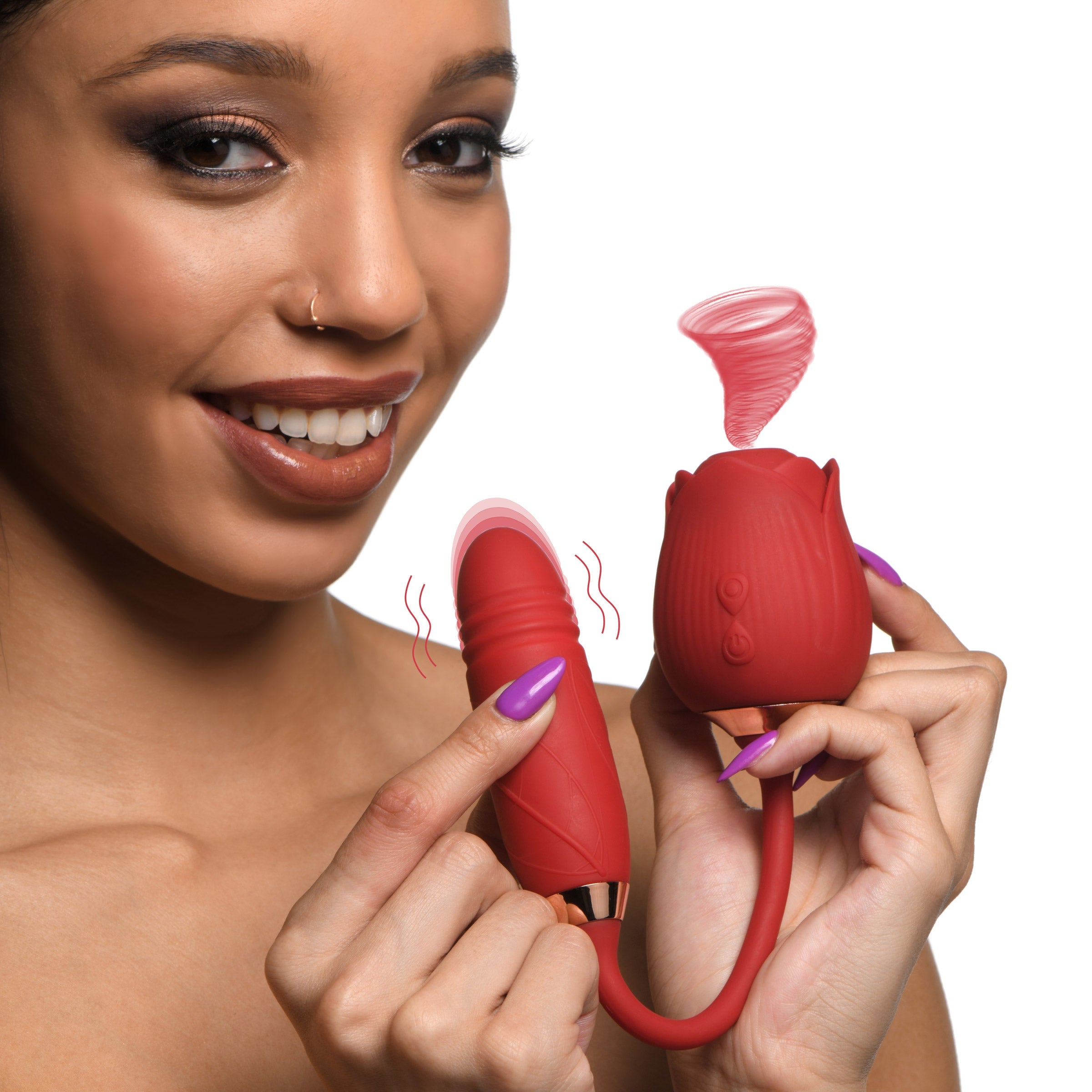 Romping Rose 10X Suction Rose & Thrusting Vibrator