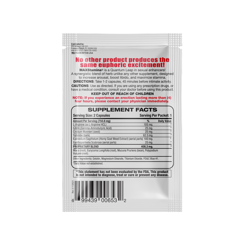 MAX Stamina 24ct Packet/Display Box