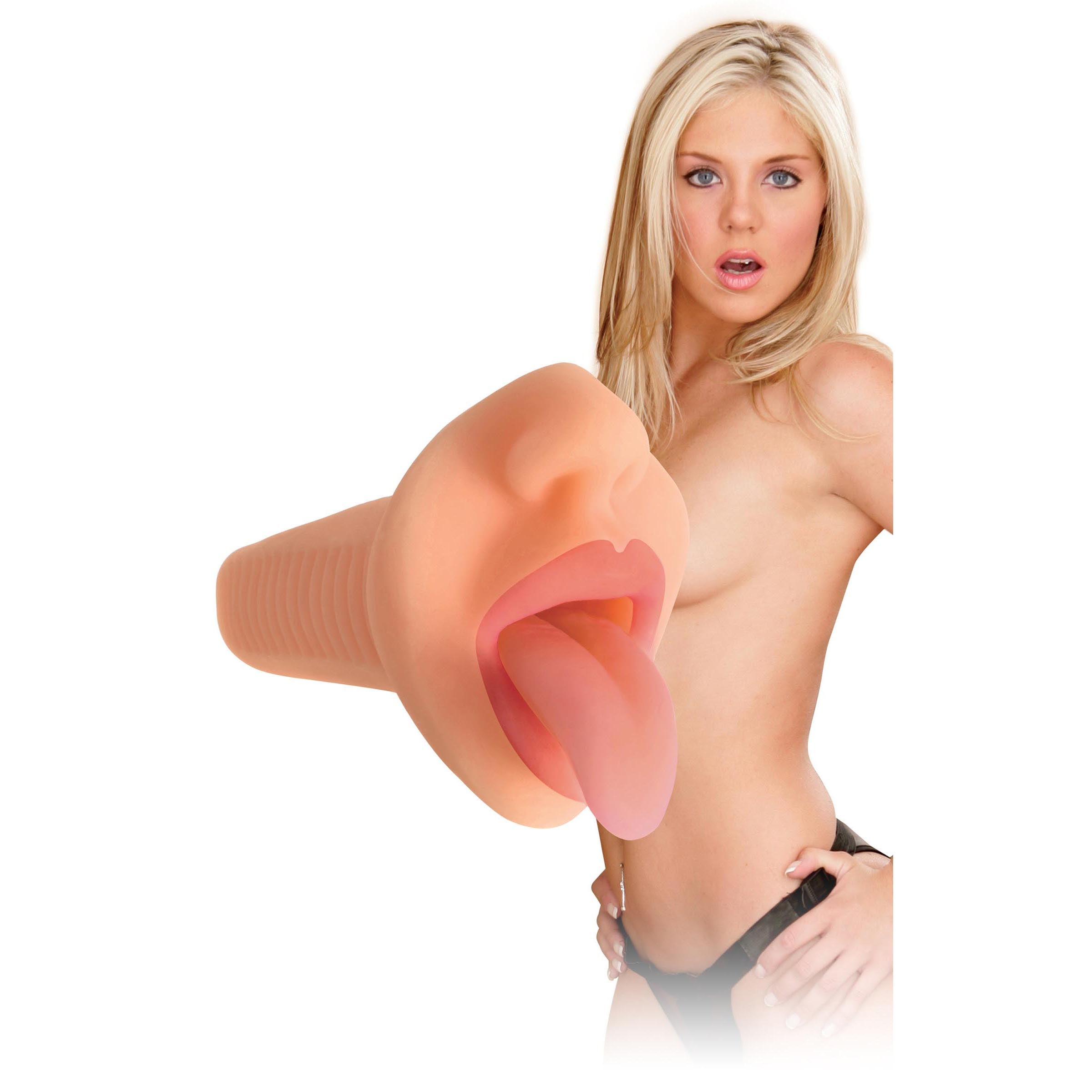 Mistress Courtney Vibrating Mouth Stroker- Light