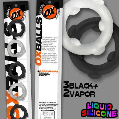 GEARHEADS 5-pack spinner rings BLACK/VAPOR 5pz