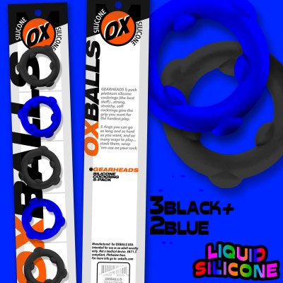 GEARHEADS 5-pack spinner rings BLUE/BLACK 5pz