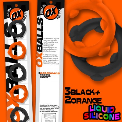 GEARHEADS 5-pack spinner rings ORANGE/BLACK 5pz