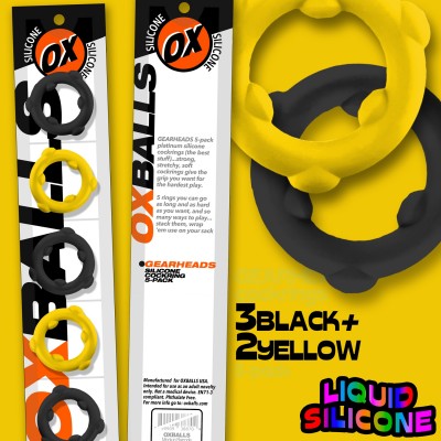 GEARHEADS 5-pack spinner rings YELLOW/BLACK 5pk