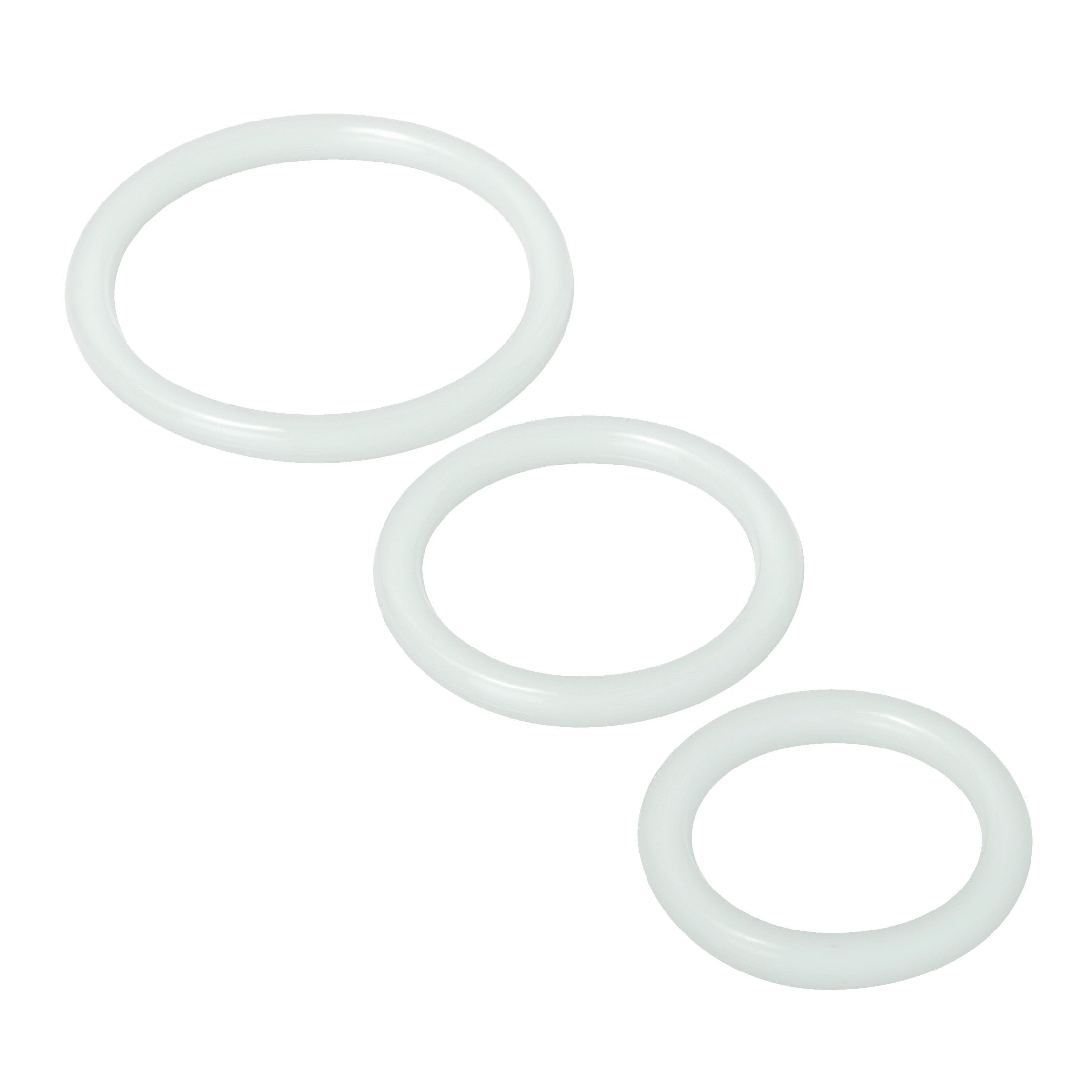 Trinity Silicone Cock Rings, Clear