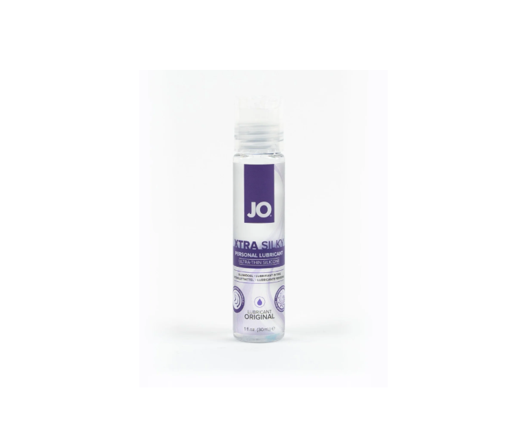 JO Silicone Foil Display Box - 12 Individual Resale Units - Xtra Silky - Lubricant 0.34 floz / 10 mL